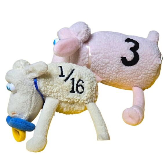 Serta Sleep Number Sheep Plush Set of 2 Numbers 3 and 1/16 - Picture 3 of 5